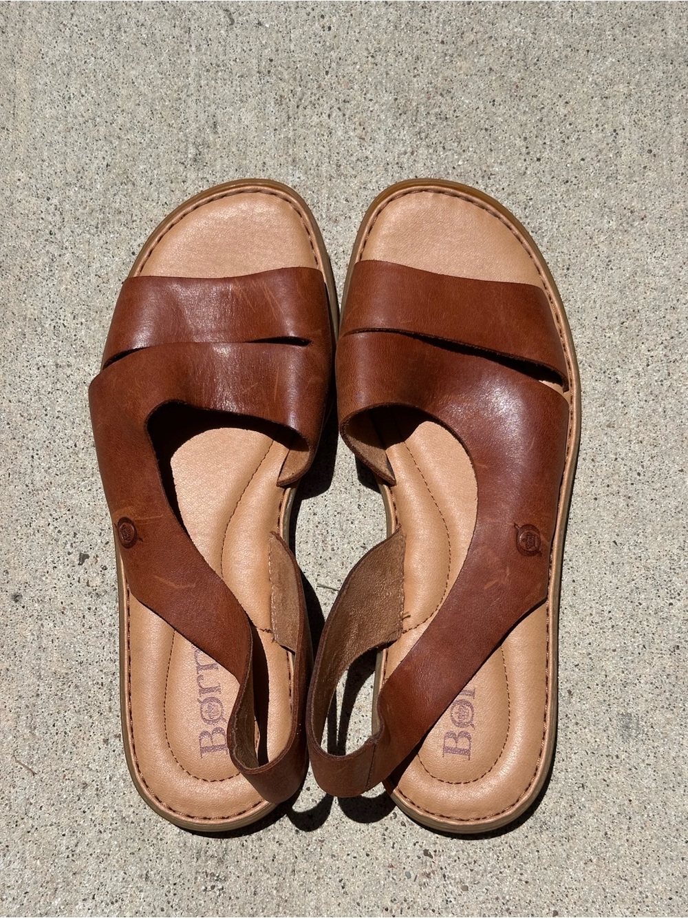 Born Inlet Slingback Sandals Women 10 M  Brown Leather Boho Comfort Flat B19 - Picture 3 of 12